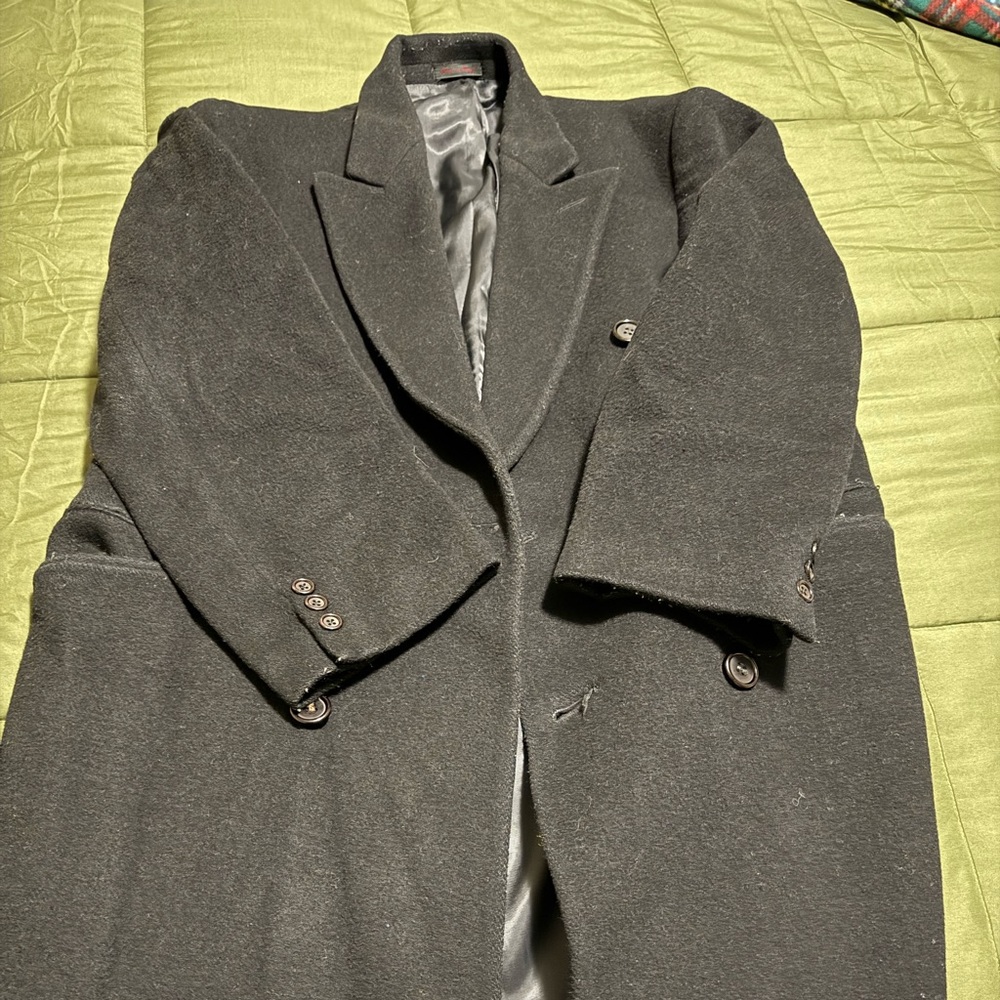 Classic Black Overcoat Men’s Used in Good Condition